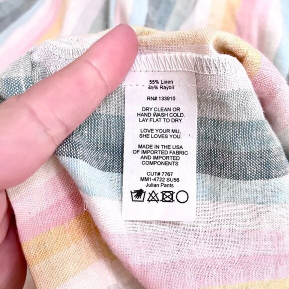 NWT Show Me You MuMu Nevada Peterson Flowy Wide Leg Pants Pastel Stripe Size M - Picture 5 of 8